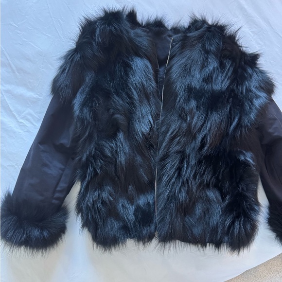 Adrienne Landau faux fur bomber jacket - Picture 5 of 6